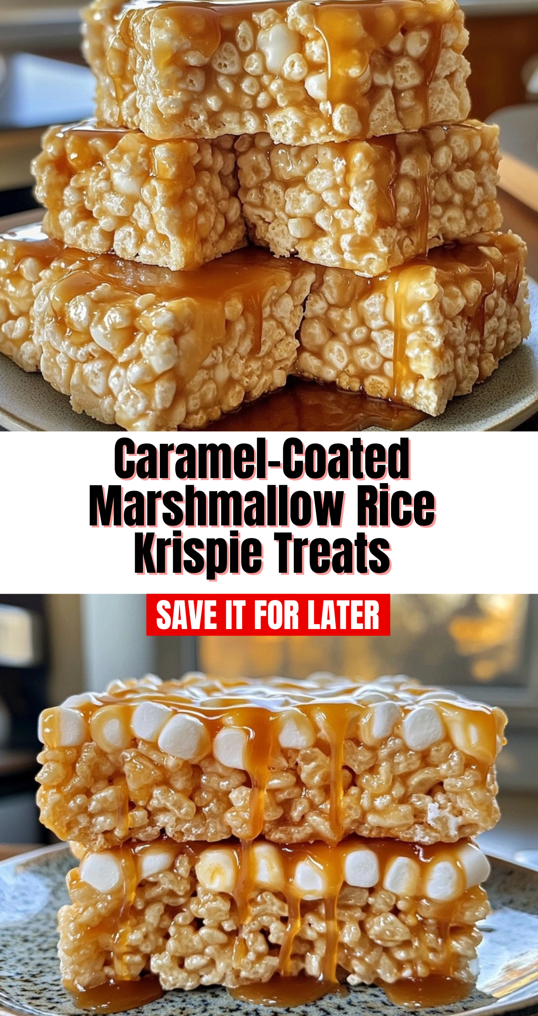 Caramel-Coated Marshmallow Rice Krispie Treats