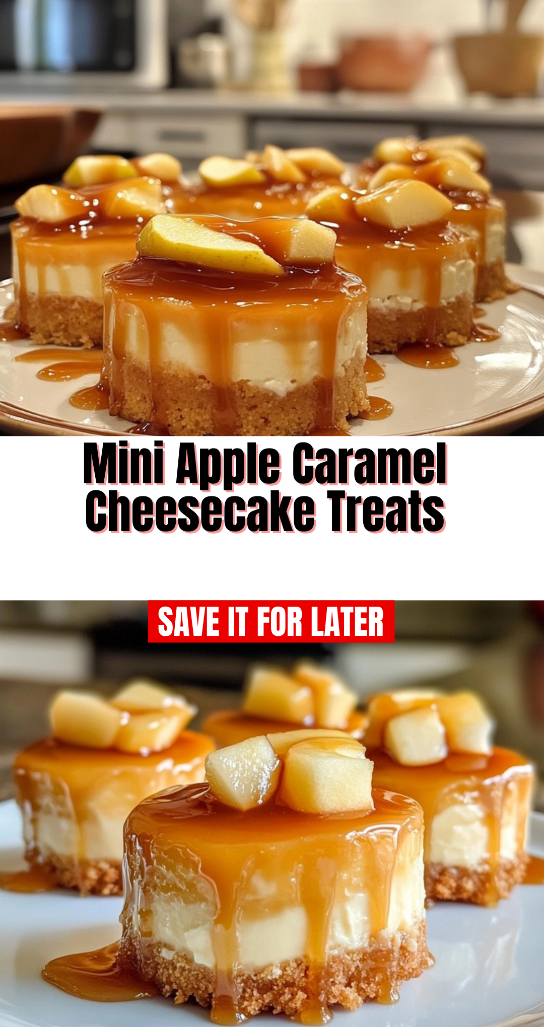 Mini Apple Caramel Cheesecake Treats