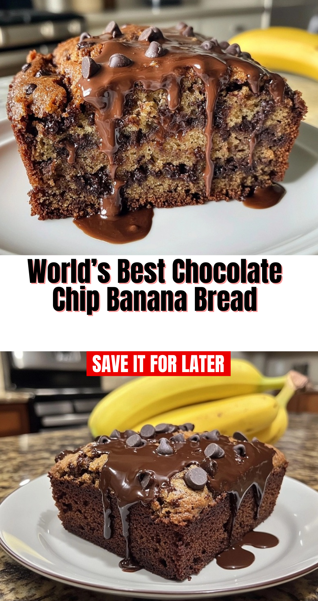 World’s Best Chocolate Chip Banana Bread