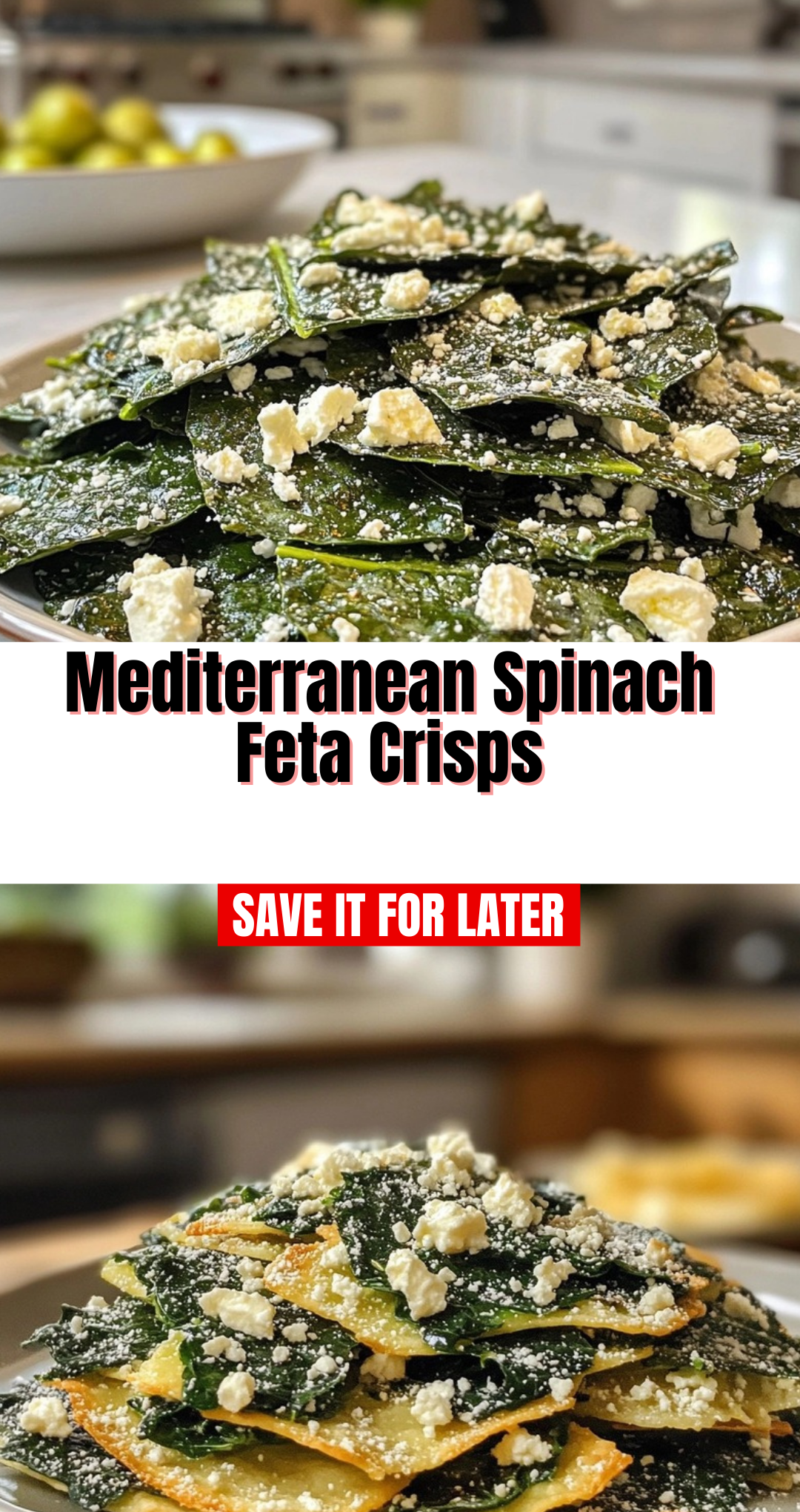 Mediterranean Spinach Feta Crisps