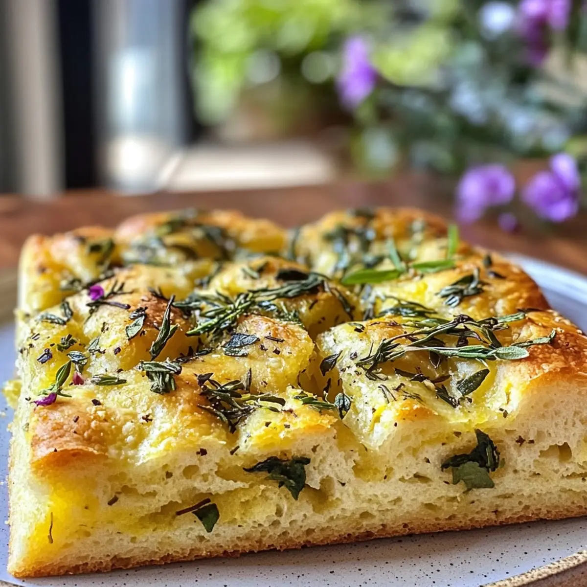 No-Knead Breakfast Focaccia with Spring Herbs