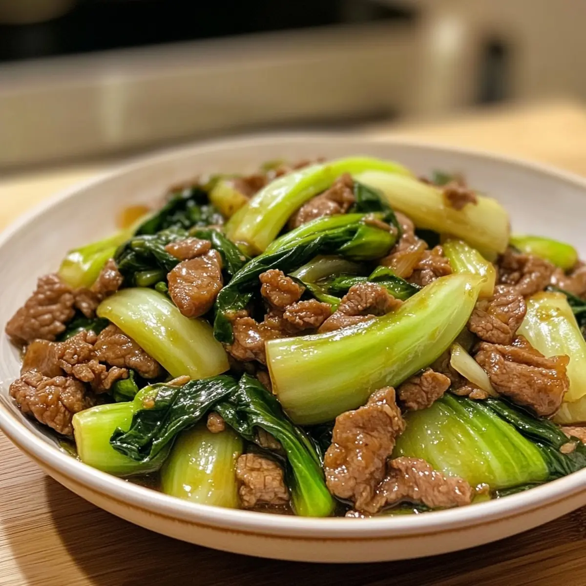 Stir-Fried Bok Choy With Beef