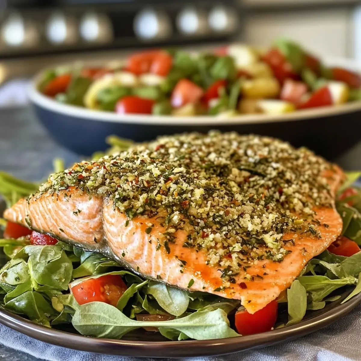 Herb-Crusted Salmon Salad