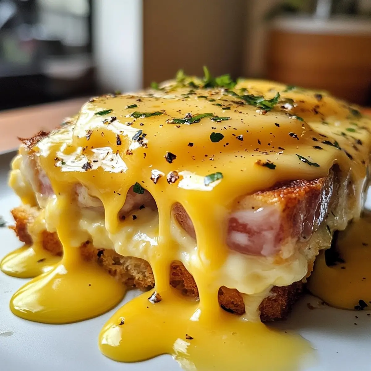 Eggs Benedict Casserole with Hollandaise Sauce