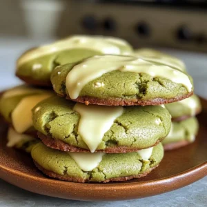 White Chocolate Matcha Mint Cookies