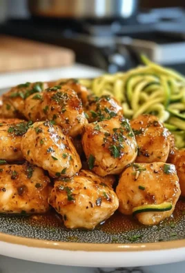 30 minutes Garlic Butter Chicken Bites with Zucchini Noodles