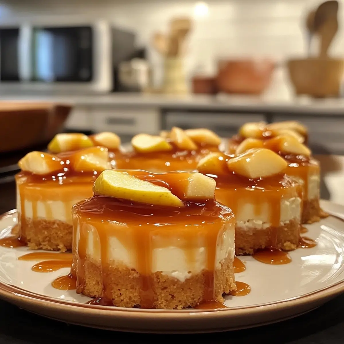 Mini Apple Caramel Cheesecake Treats