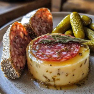 Cheese Appetizer with Salami & Pickles