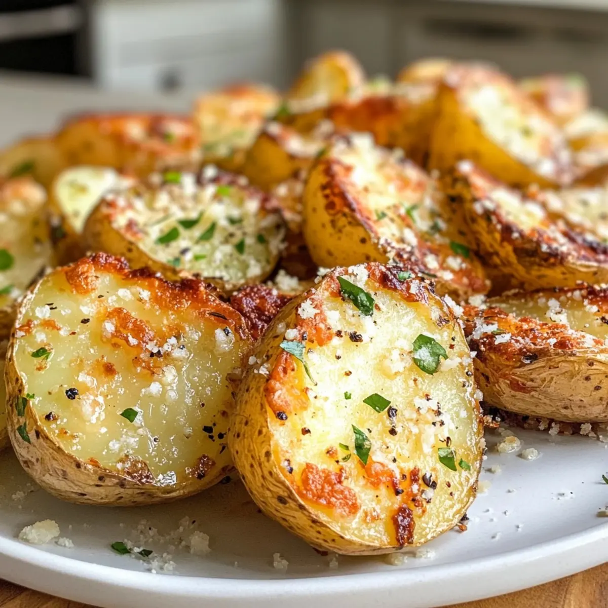 Crispy Air Fryer Baked Garlic Parmesan Potatoes
