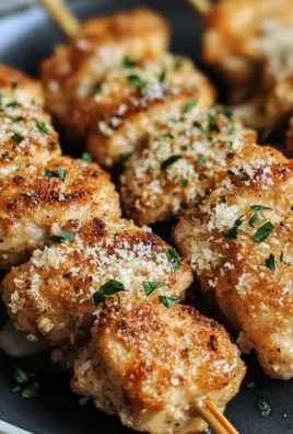 Air Fryer Garlic Parmesan Chicken Skewers