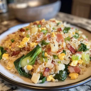 Bok Choy Fried Rice with Bacon