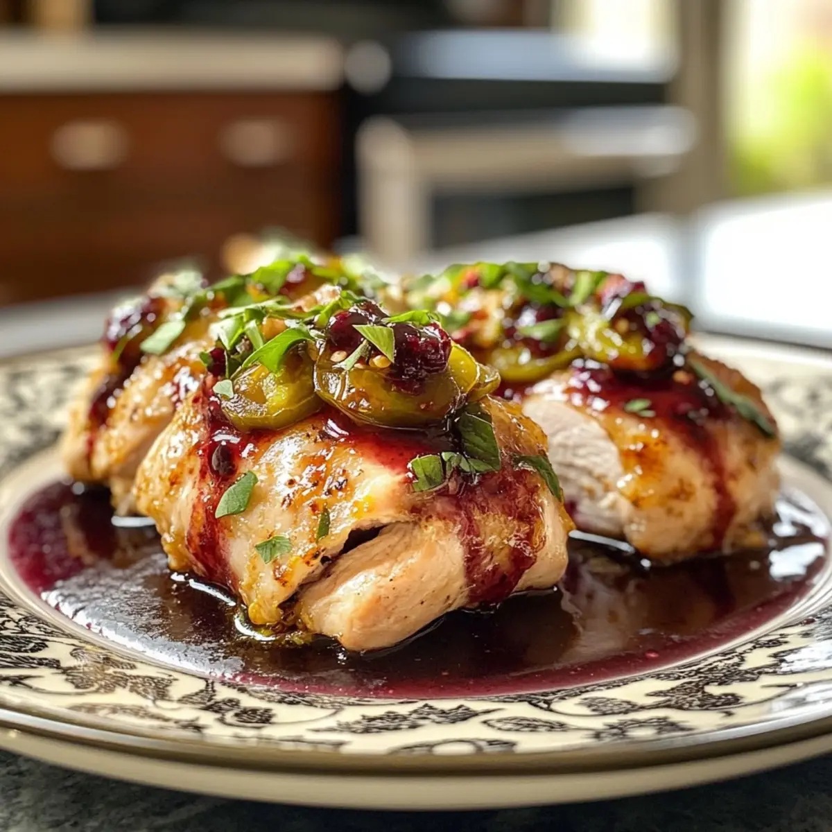 Blackberry Jalapeño Stuffed Chicken