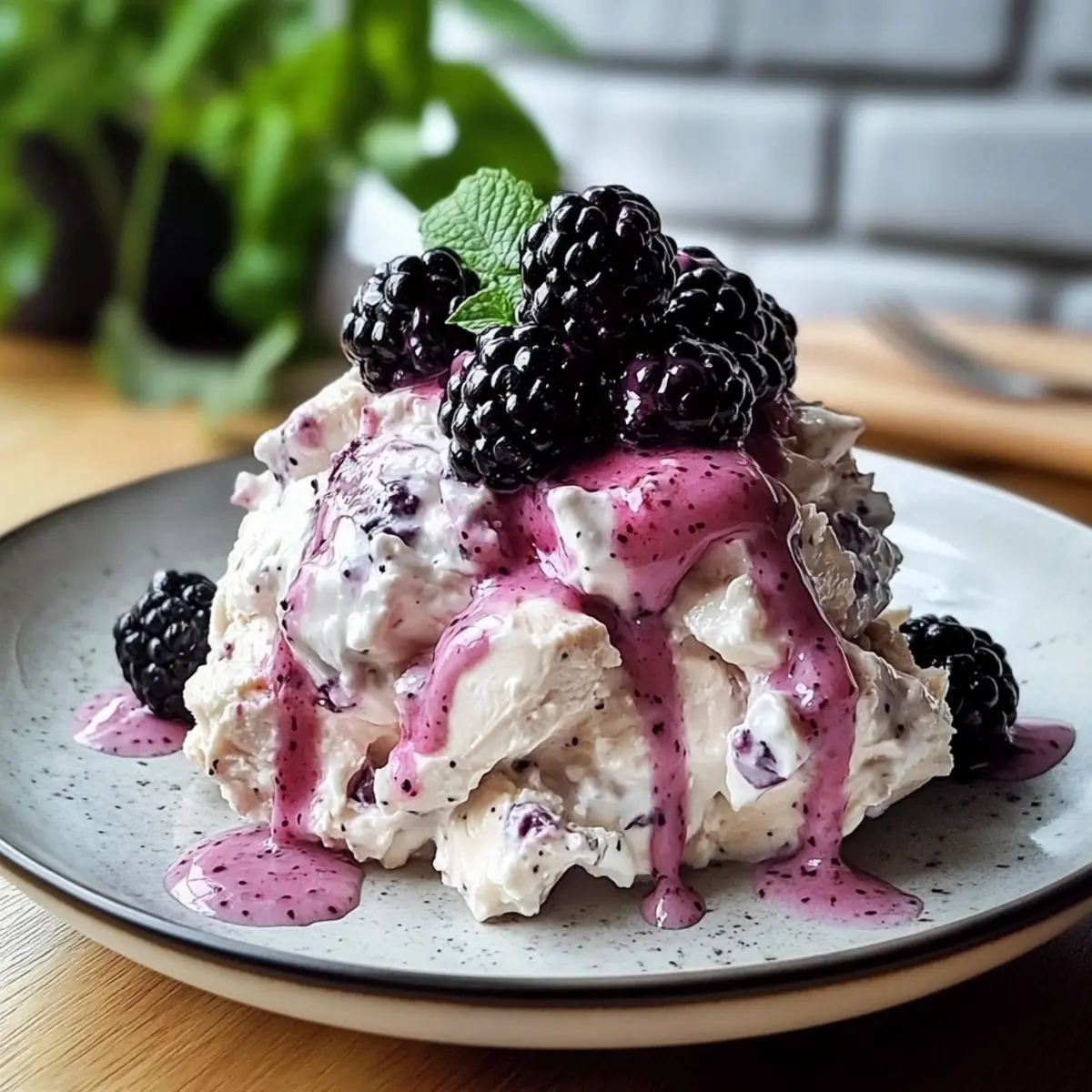Low Carb Blackberry Cottage Cheese Chicken Salad