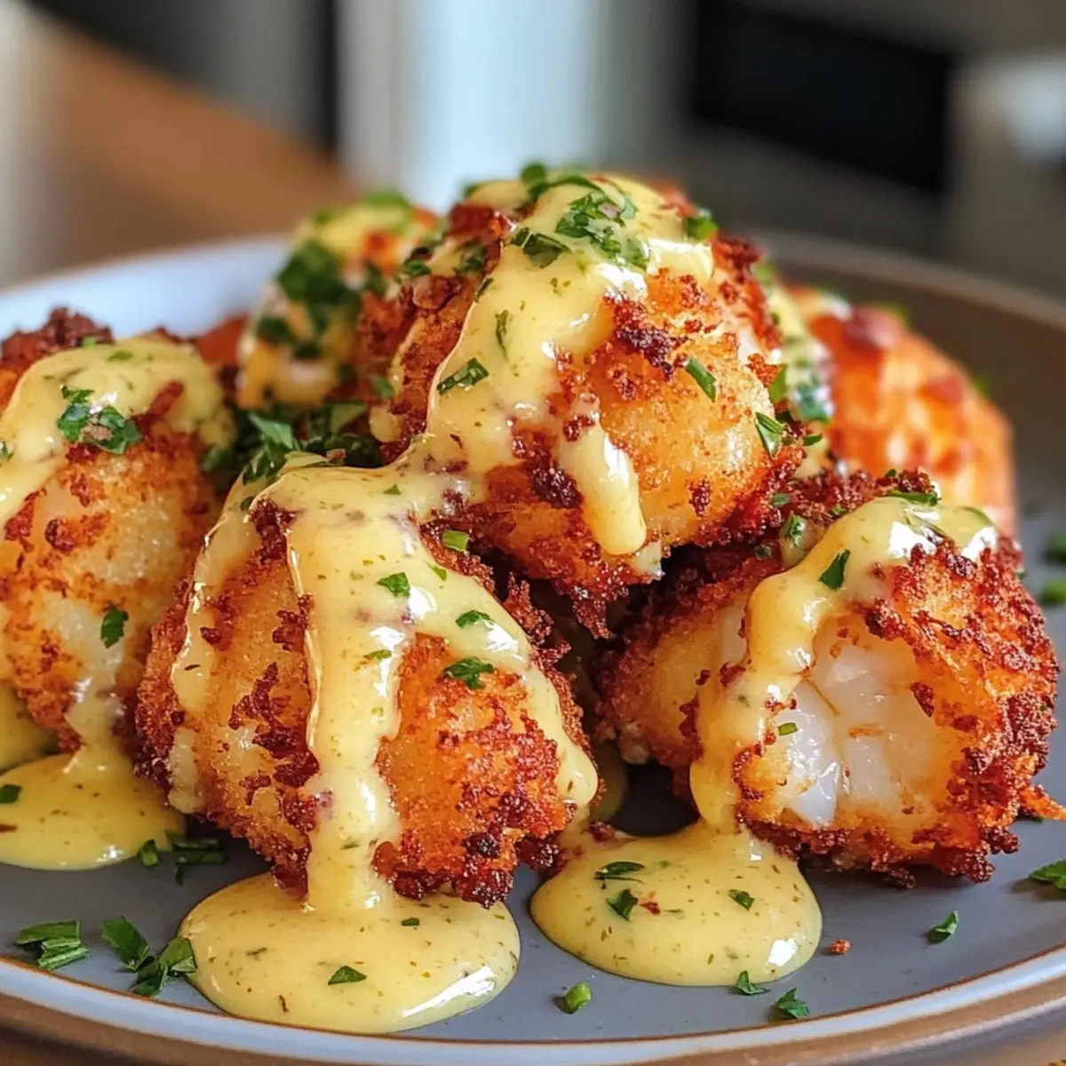 Crispy Lobster Bites with Garlic Butter Sauce