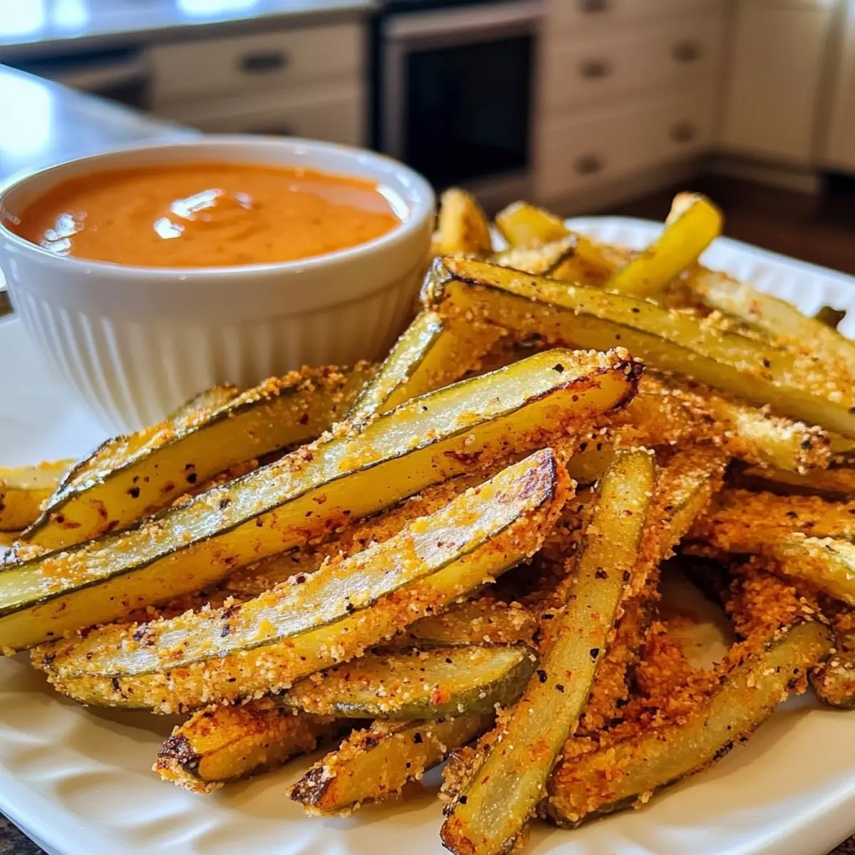 Pickle Fries with Spicy Dipping Sauce