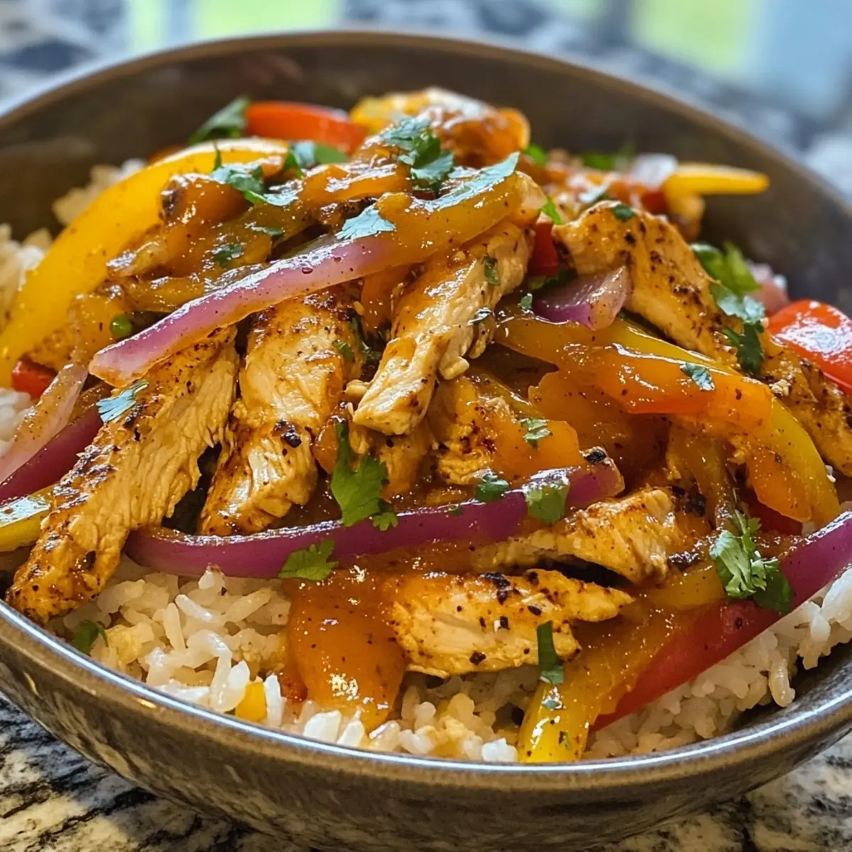 Chicken Fajita Rice Bowl