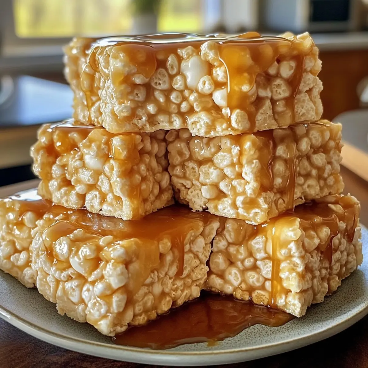 Caramel-Coated Marshmallow Rice Krispie Treats