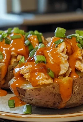 Loaded Buffalo Chicken Baked Potatoes Tonight