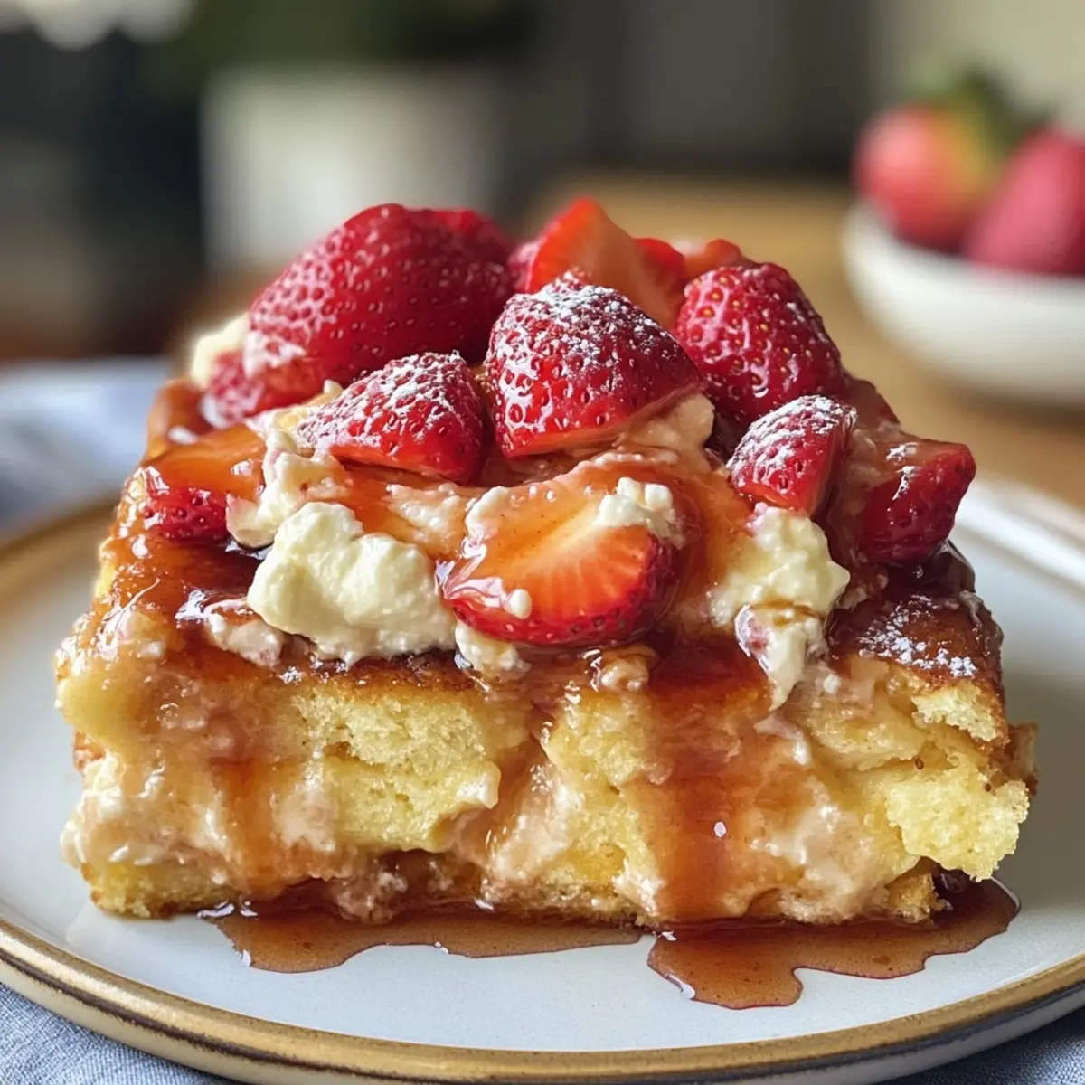 Indulge in Strawberry Mascarpone French Toast Casserole