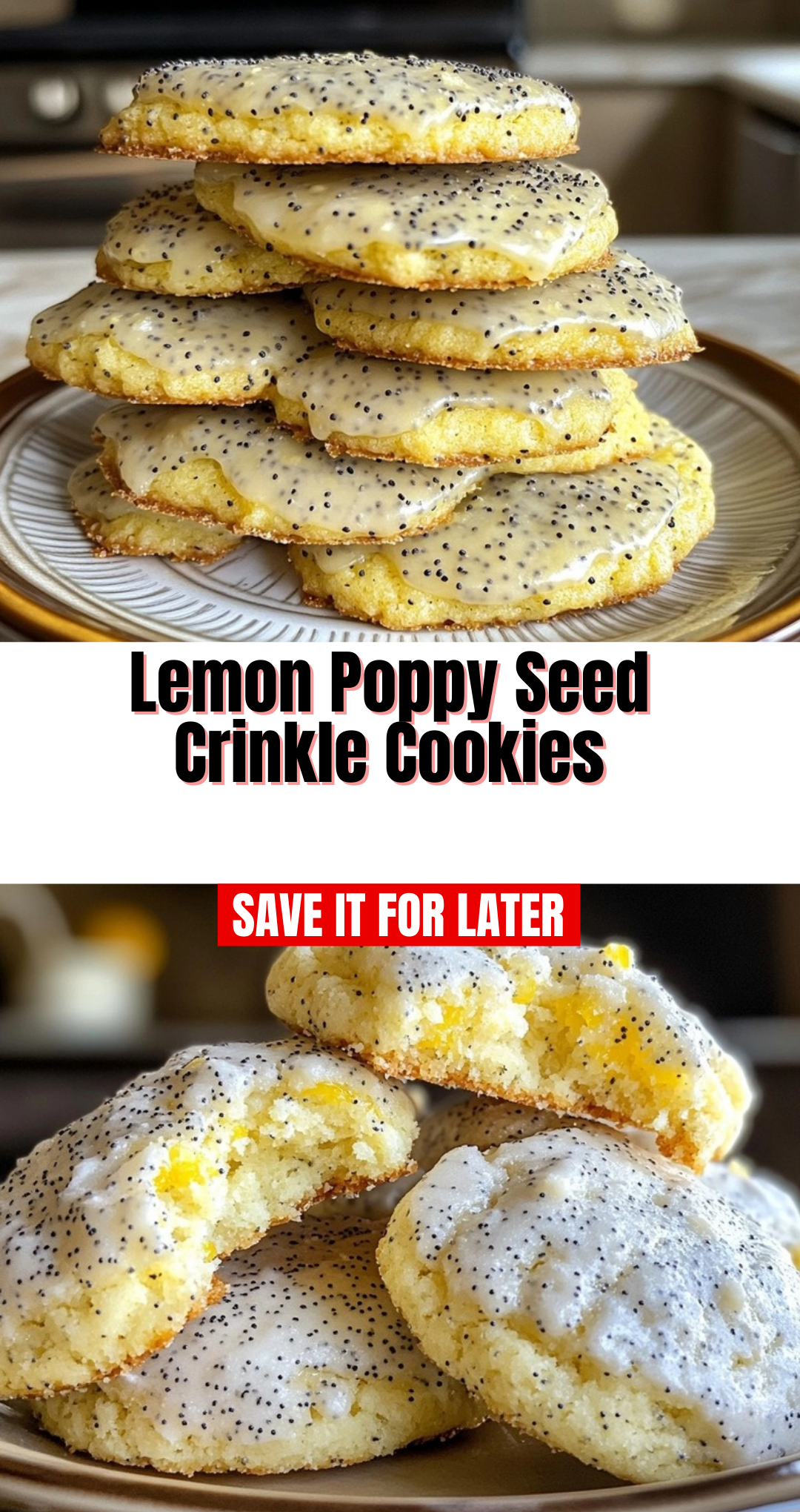 Lemon Poppy Seed Crinkle Cookies
