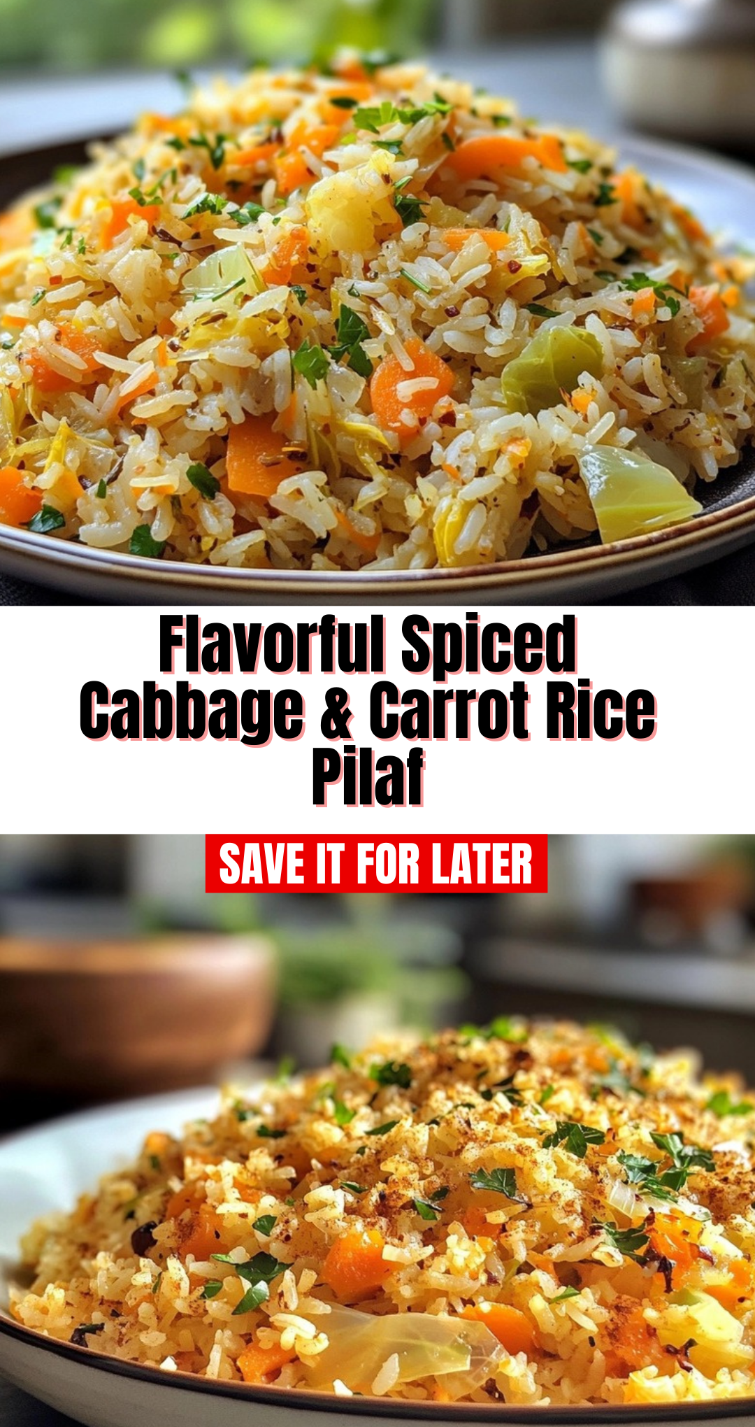 Flavorful Spiced Cabbage & Carrot Rice Pilaf