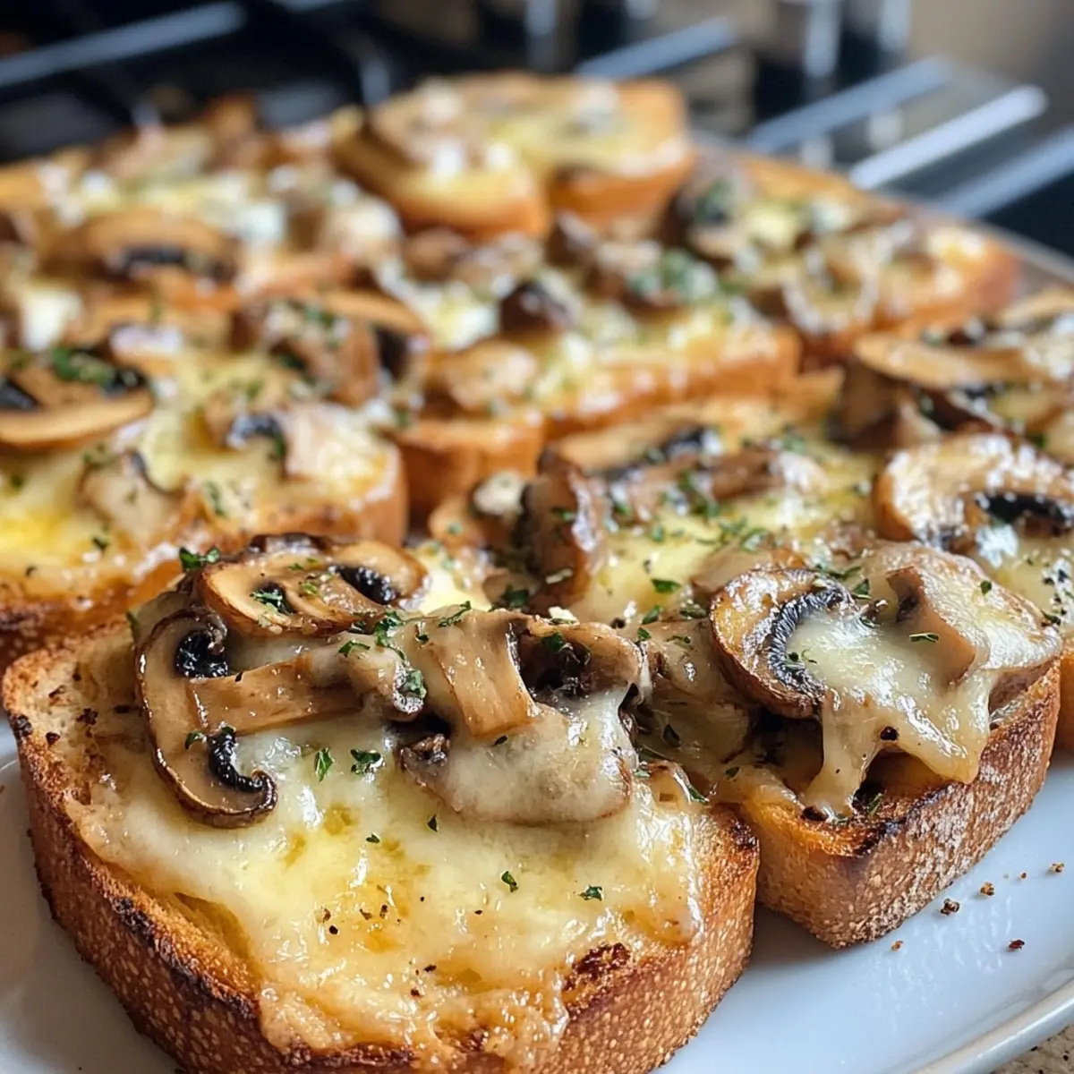 Gourmet Cheesy Mushroom and Garlic Toasts to Crave