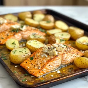 Sheet Pan Greek Salmon and Potatoes