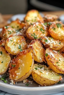 Crispy Air Fryer Baked Garlic Parmesan Potatoes