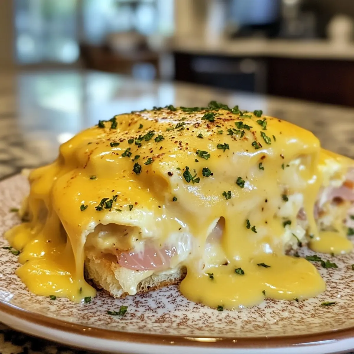 Eggs Benedict Casserole with Hollandaise Sauce
