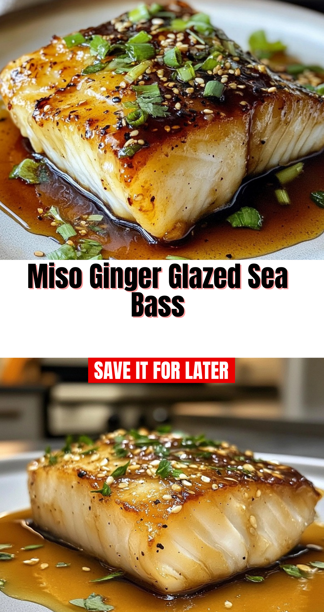 Miso Ginger Glazed Sea Bass