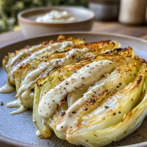 Satisfying Roasted Cabbage Wedges with Garlic Aioli Recipe