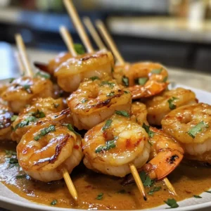 Thai Red Curry Shrimp Skewers