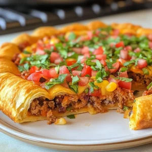 Easy Crescent Roll Taco Pizza