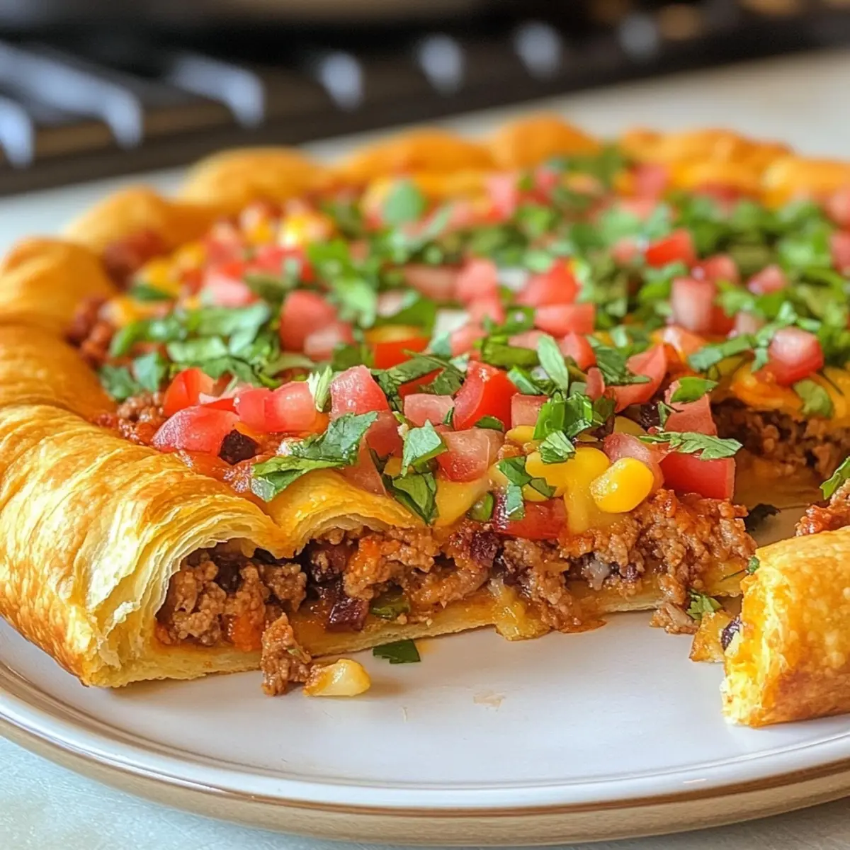 Easy Crescent Roll Taco Pizza