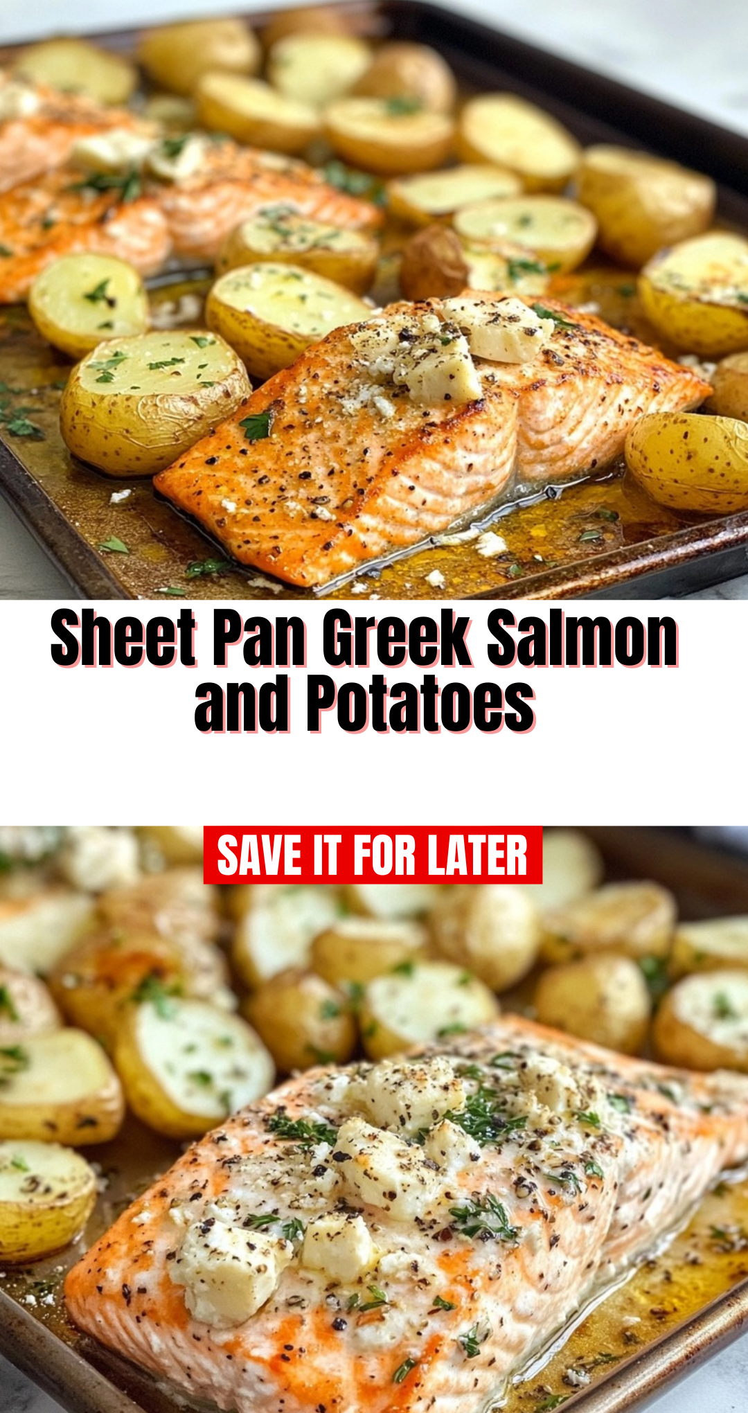 Sheet Pan Greek Salmon and Potatoes