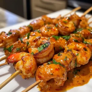 Thai Red Curry Shrimp Skewers