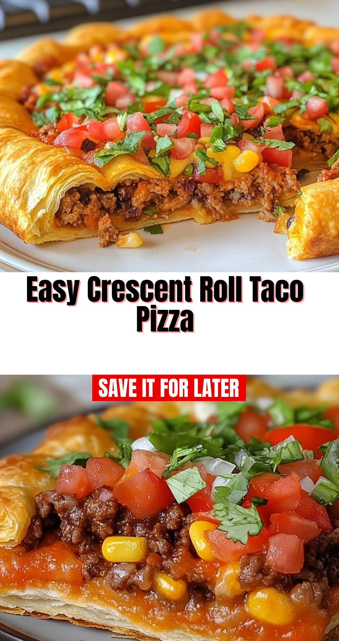 Easy Crescent Roll Taco Pizza