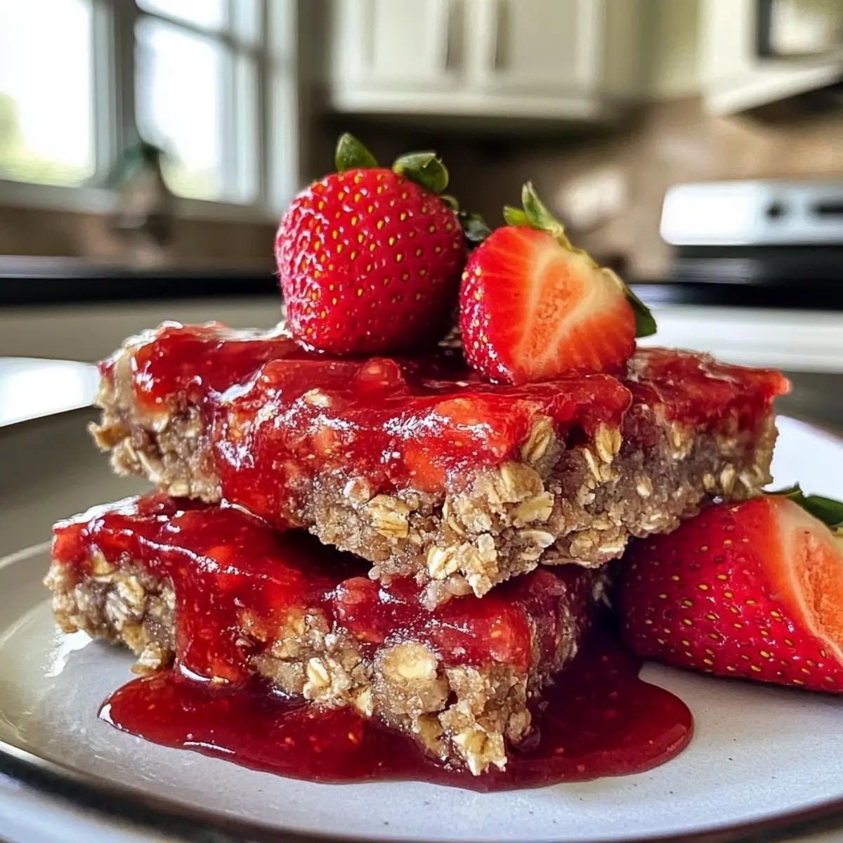 Delicious Healthy Strawberry Banana Oat Freezer Bars