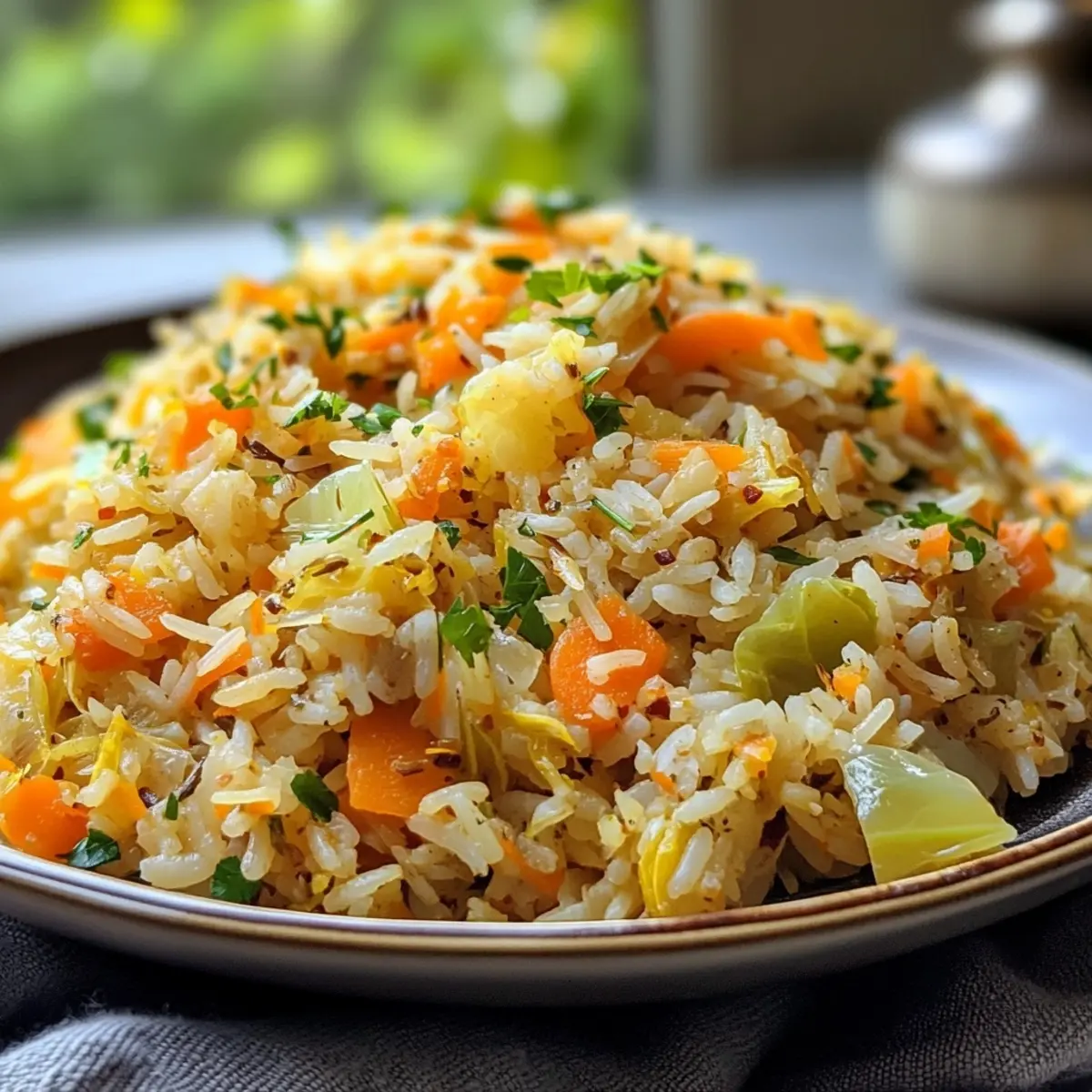 Flavorful Spiced Cabbage & Carrot Rice Pilaf