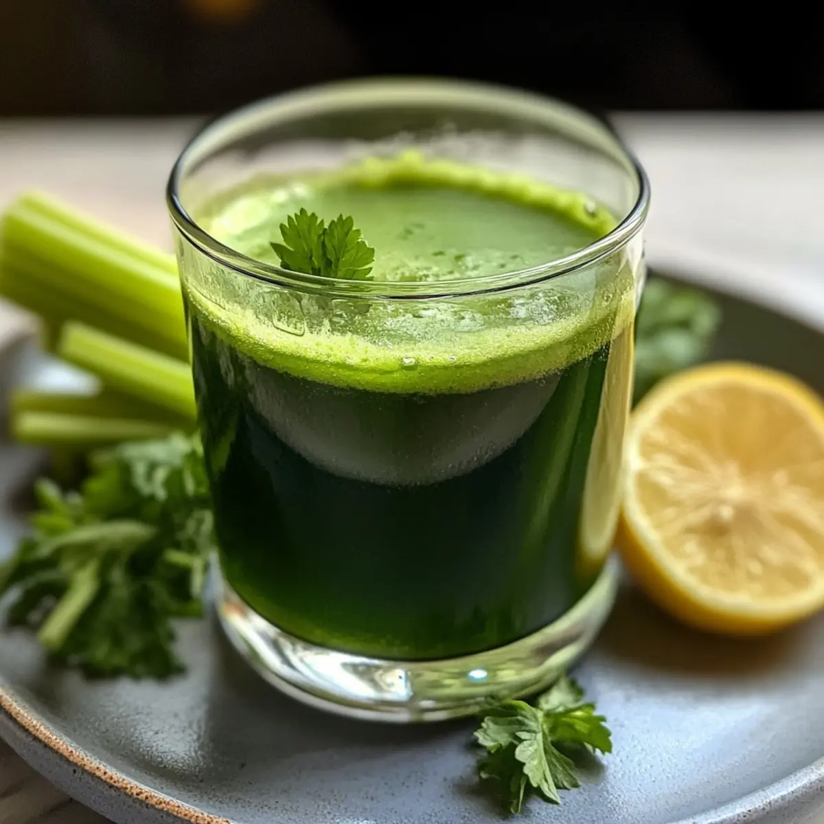 Revitalizing Refreshing Green Juice with Spinach, Celery & Lemon