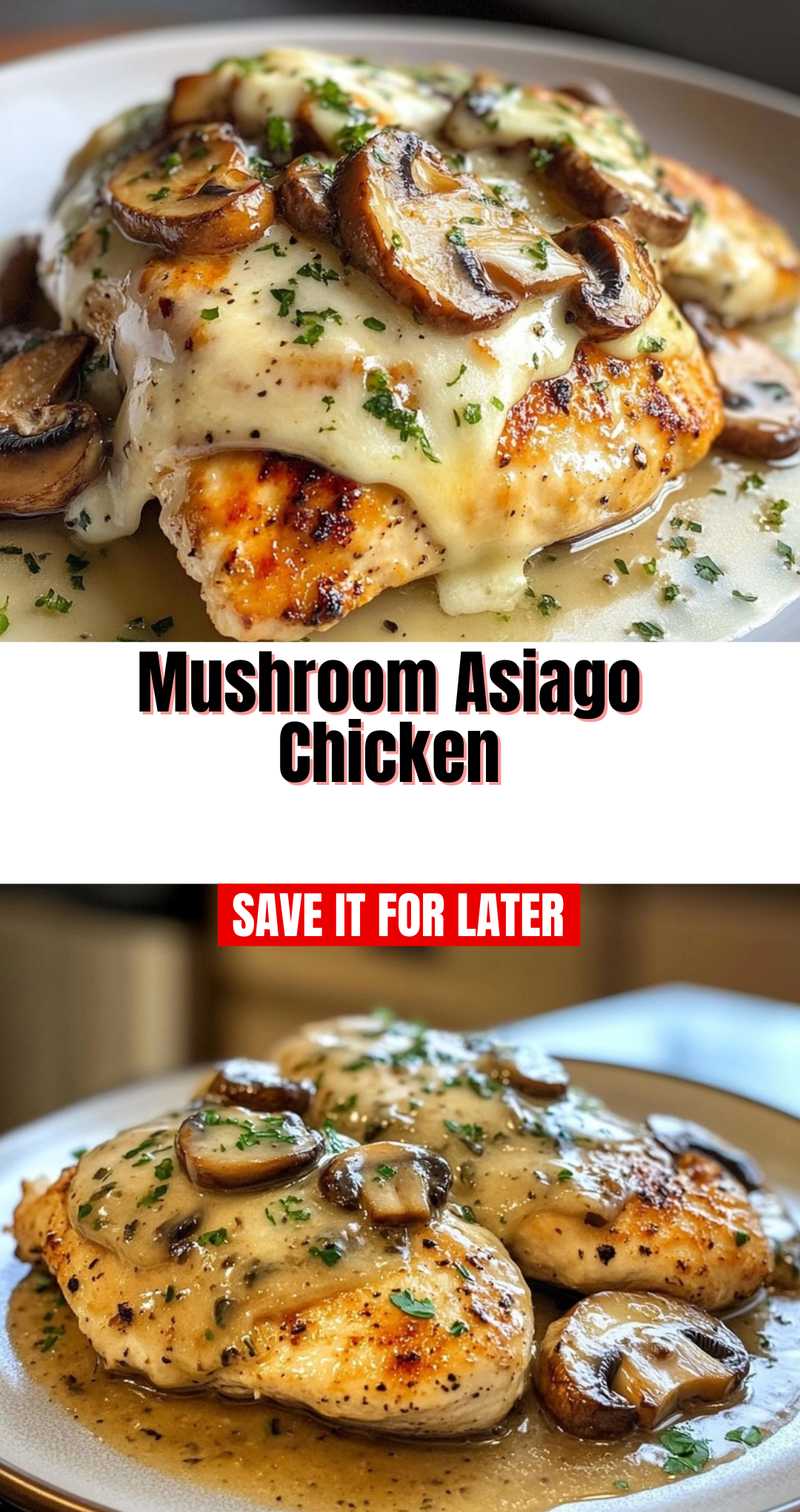 Mushroom Asiago Chicken