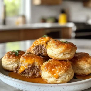 Cheesy Beef Biscuit Bombs