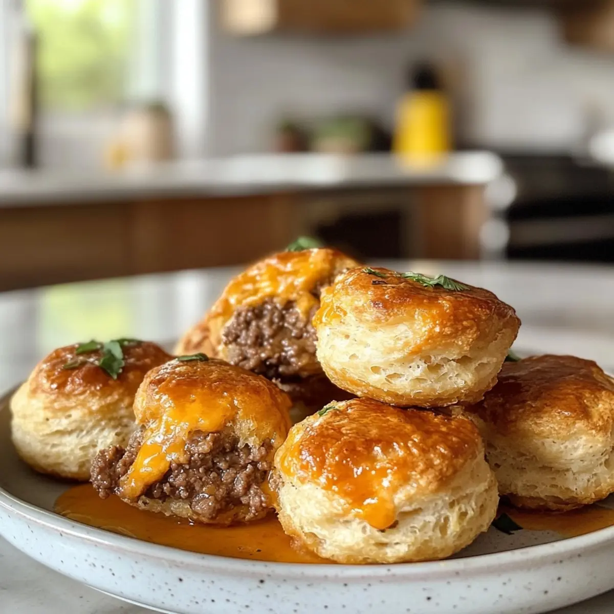 Cheesy Beef Biscuit Bombs