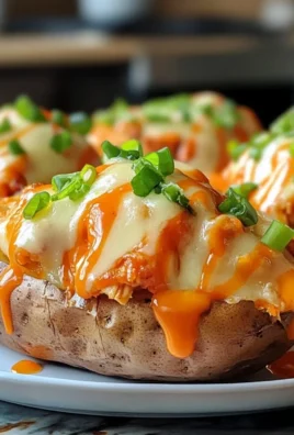Loaded Buffalo Chicken Baked Potatoes Tonight