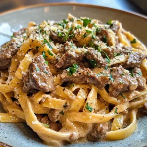 One-Pot Creamy Beef and Garlic Butter Pasta