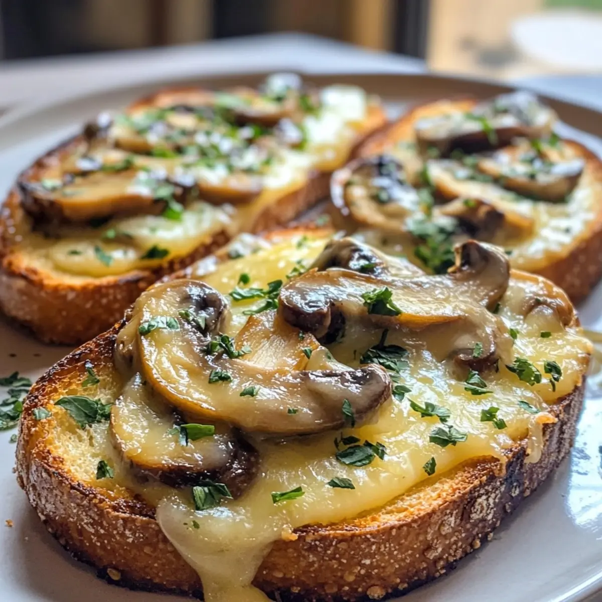 Gourmet Cheesy Mushroom and Garlic Toasts to Crave