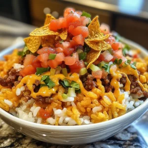 Taco Rice Bowl with Doritos Recipe