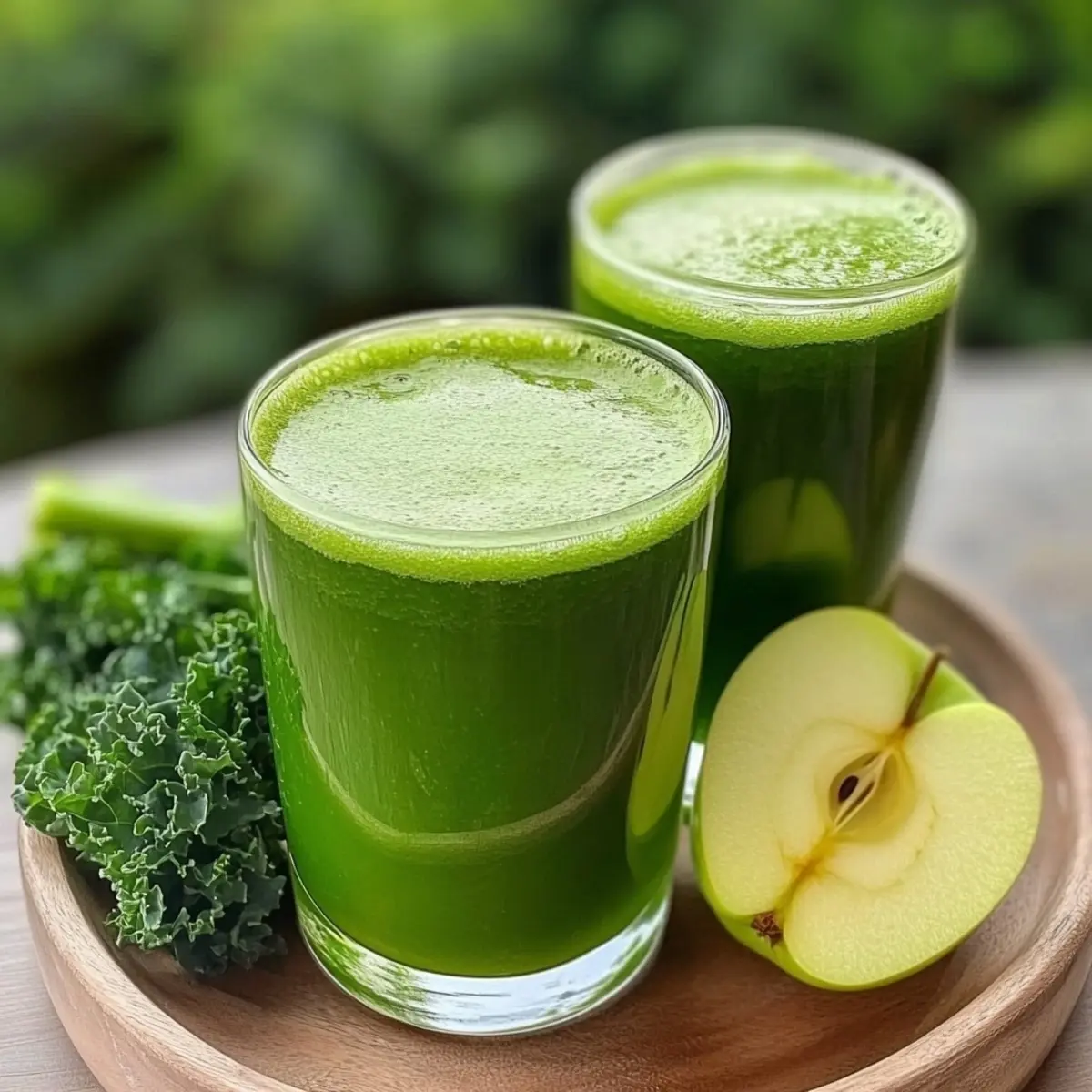 Vibrant Refreshing Green Juice with Kale, Spinach & Apple Recipe