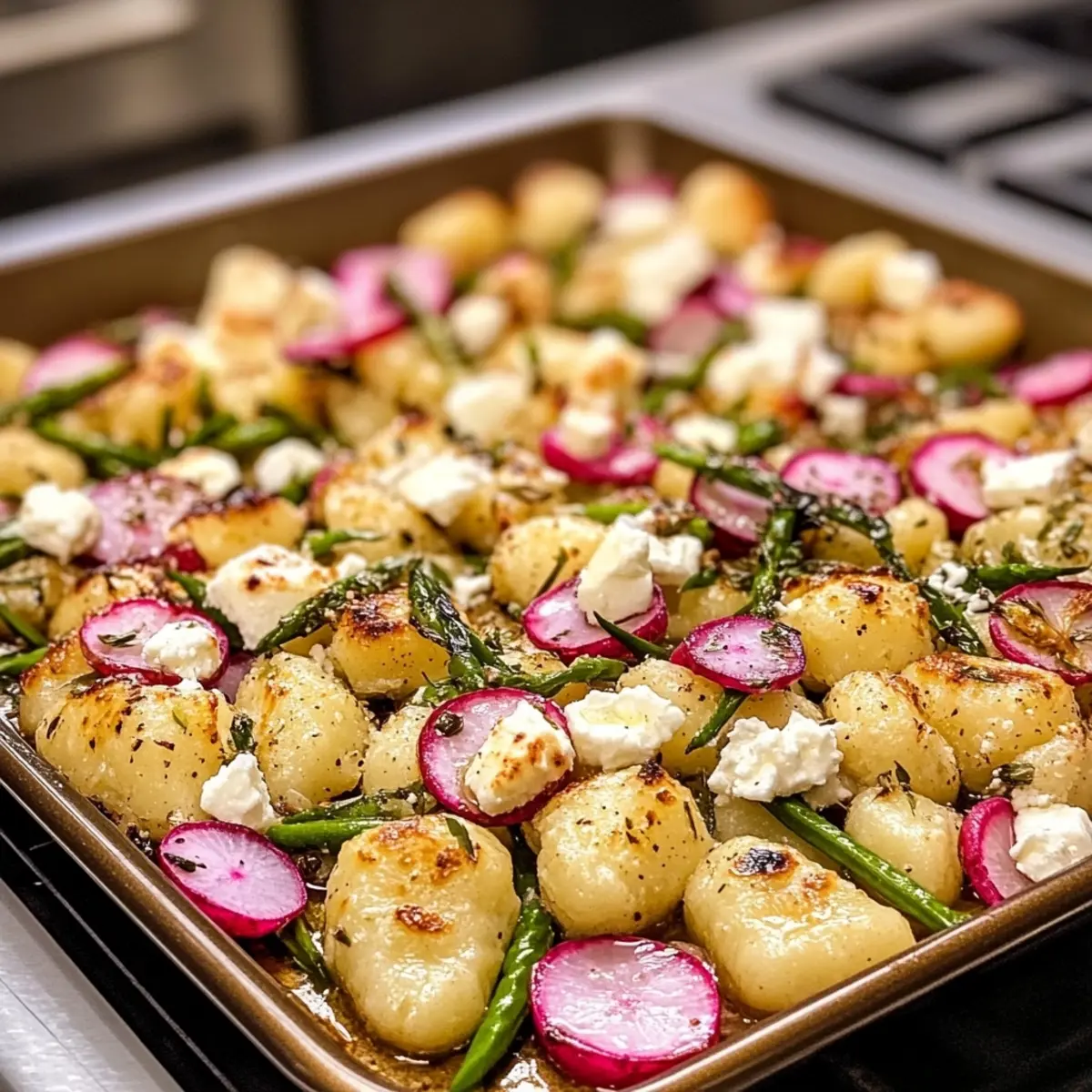 Sheet Pan Gnocchi with Roasted Radishes and Feta