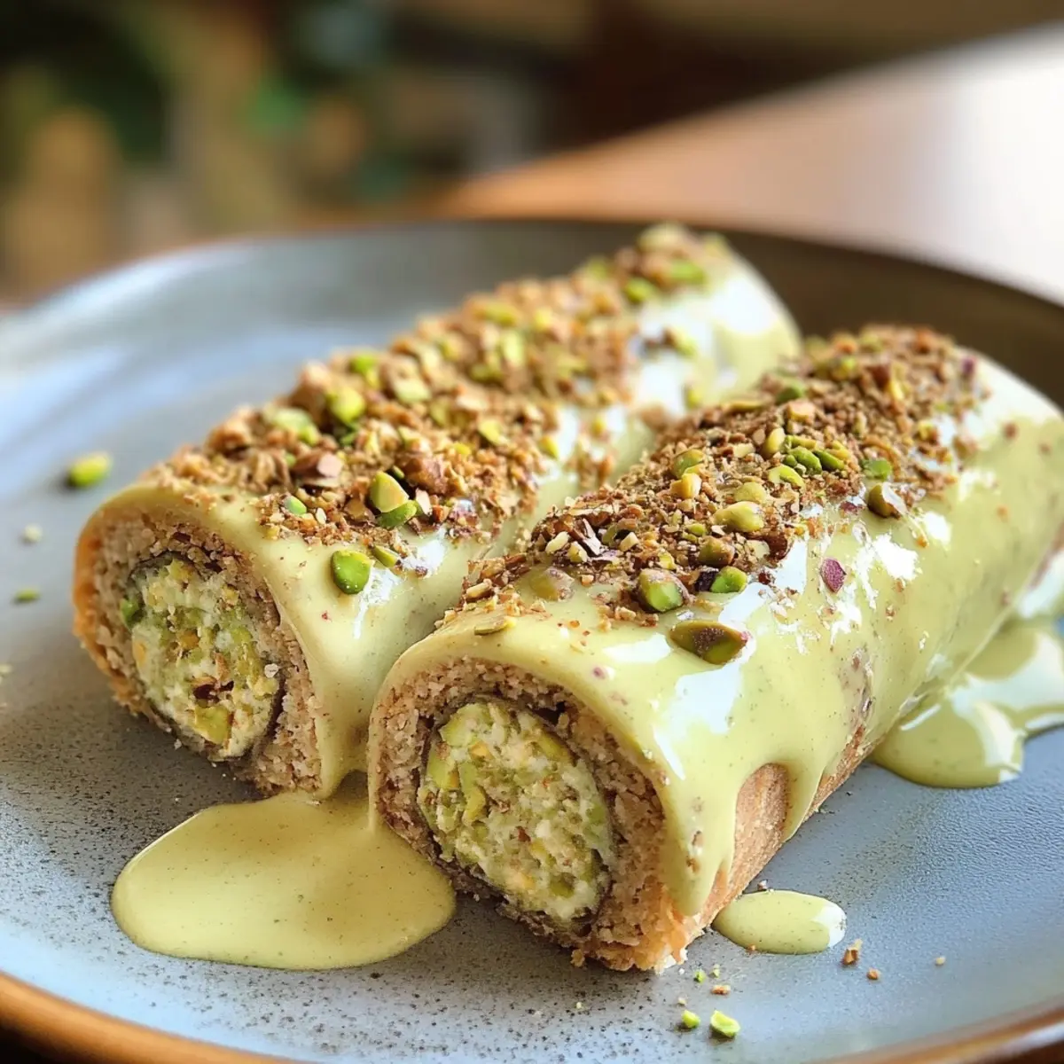 Vegan Pistachio Rolls Recipe with Gooey Pistachio Cream